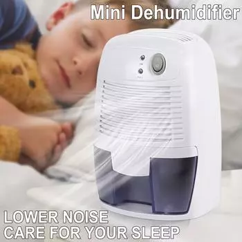 Бытовой мини-осушитель с вилкой. Емкость резервуара 500 мл. Подходит для спальни, кабинета, офиса и других помещений. Низкий уровень шума, быстрое осушение, очистка воздуха. 110-120V