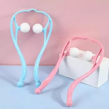 Бытовой многофункциональный двойной массажер для шеи, плеч, шеи, ног и талии для облегчения ручного массажера для шеи. синий