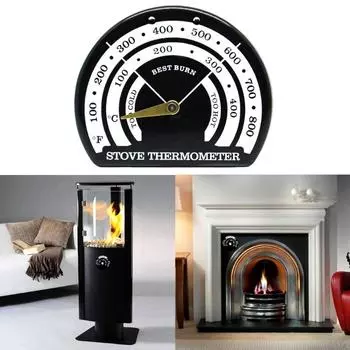 Бытовой настенный механический термометр для измерения температуры в каминах с кондиционером чёрный