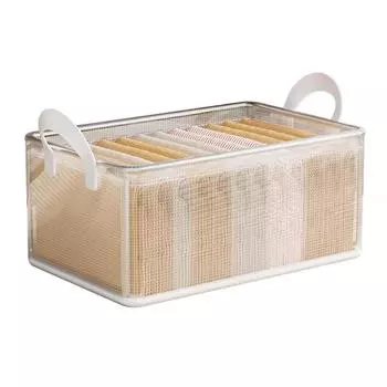 Бытовой настольный ящик для хранения всякой всячины гардеробный шкаф органайзер для одежды прозрачная корзина для хранения 30*24*17cm