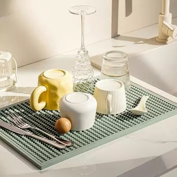 Бытовой нескользящий коврик для слива воды на кухню, миску, тарелку, стол, изоляционный коврик для кофемашины, многоразмерная поверхность стола, противожарный коврик L
