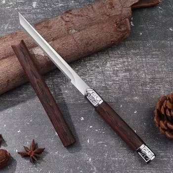 Бытовой нож для фруктов, кованый маленький прямой нож, кухонный нож для очистки овощей, уличный нож, портативный нож для фруктов, бесплатная шлифовка 1pc