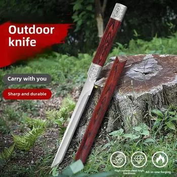 Бытовой нож для фруктов, кованый маленький прямой нож, кухонный нож для очистки овощей, уличный нож, портативный нож для фруктов, бесплатная шлифовка 1PC