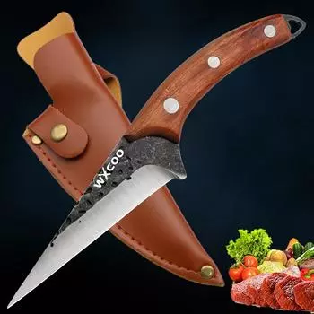 Бытовой нож из нержавеющей стали для разделки мяса, острые ножи для обвалки, нож для очистки фруктов, нож для барбекю, кухонные принадлежности с чехлом 1pcs