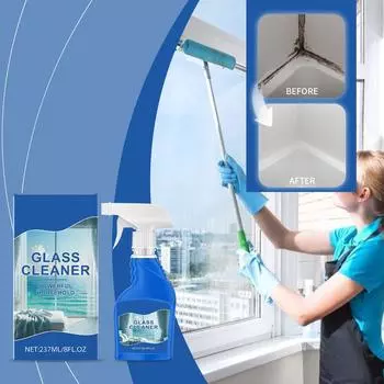 Бытовой очиститель для стекол с эффективным удалением пятен и экологически чистый, мягкий и не раздражающий, подходит для дверей, ванных комнат, автомобилей 200 мл One Size синий