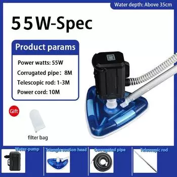 Бытовой плавательный бассейн Рыбный пруд Всасывающая машина Очиститель бассейна Насос для всасывания воды Пылесос для плавательного бассейна Водный пылесос 55W-Spec