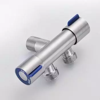 Бытовой практичный трехходовой угловой клапан, смеситель с двойной ручкой и двойным управлением, одинарный многофункциональный смеситель для холодной воды