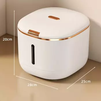 Бытовой пресс для ведра для риса, открытый, защищенный от насекомых, влагостойкий силиконовый герметичный ящик для хранения зерна, резервуар для риса, 10 кг, контейнер для хранения зерновых, дозатор еды 6.5L белый