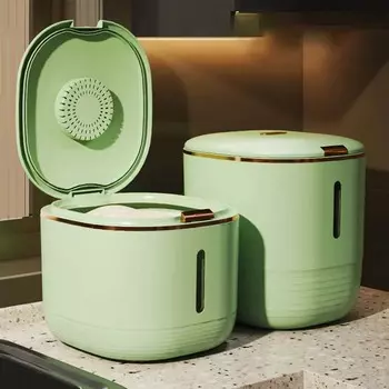 Бытовой пресс для ведра для риса, открытый, защищенный от насекомых, влагостойкий силиконовый герметичный ящик для хранения зерна, резервуар для риса, 10 кг, контейнер для хранения зерновых, дозатор еды 6.5L белый