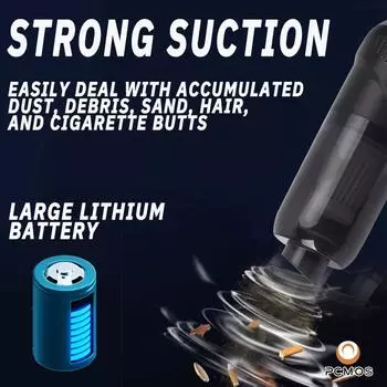 Бытовой пылесос Маленький автомобильный беспроводной зарядный полностью автоматический высокомощный мощный автомобильный пылесос Настольный компьютер чёрный