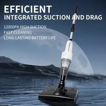 Бытовой пылесос с мощной силой всасывания 5000 Па, большим видимым резервуаром для воды, съемным ручным пылесосом. чёрный