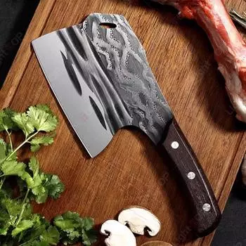 Бытовой разделочный нож из высокоуглеродистой стали кухонный нож мясной тесак мясницкий нож для обвалки толщина лезвия кухонные принадлежности