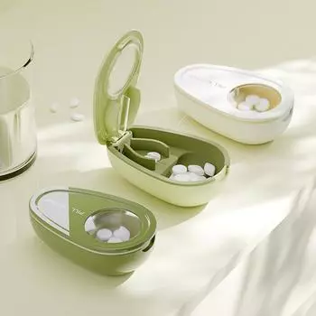 Бытовой резак для лекарств Упаковка для хранения лекарств Резак для лекарств Разделитель лекарств Пластиковый ящик для хранения жёлтый