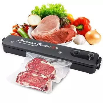 Бытовой сухой вакуумный упаковщик 220 В/110 В пищевой вакуумный упаковщик бесплатно 10 вакуумных пакетов пластиковый кухонный автоматический упаковщик для хранения продуктов питания EU Plug+10pcs bags чёрный