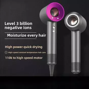 Бытовой уход за волосами, высокоскоростной фен для волос, мощный фен с отрицательными ионами, интеллектуальный контроль температуры, большой воздушный фен серый