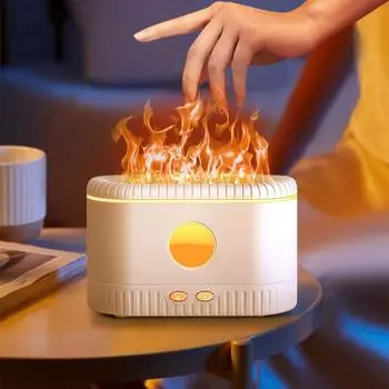 Бытовой ультразвуковой увлажнитель воздуха Usb Электрический аромадиффузор Имитация пламени Свет Бесшумный диффузор эфирного масла для ароматерапии USB Cable