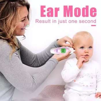Бытовой ушной инфракрасный термометр для лба, электронный термометр, термометр для младенцев и взрослых, детский термометр для лба розовый