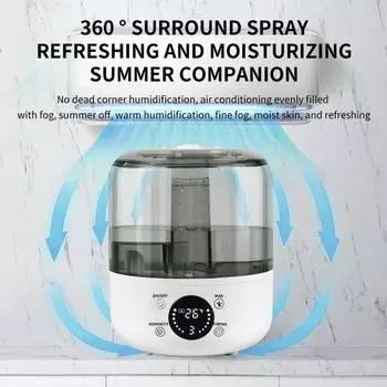 Бытовой увлажнитель большой емкости с бесшумной работой, пультом дистанционного управления, большой распылительный увлажнитель с функцией ароматерапии EU белый
