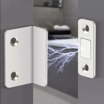 Бытовой защелка для шкафа, ультратонкий, без ударов, с длительным сроком службы, невидимый магнитный дверной стопор, шкаф серебряный