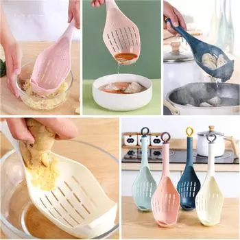 Бытовой жаростойкий большой дуршлаг, кухонный дуршлаг с длинной ручкой, нескользящая рыболовная ложка, кухонная утварь, сито, сито для макарон, ложка One Size