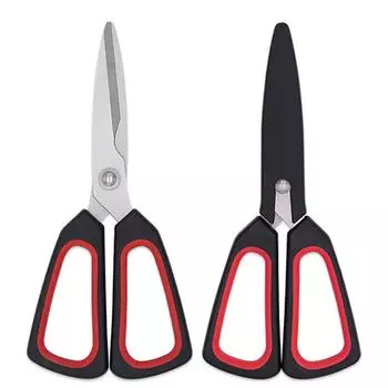 Бытовые 2CR13 Нержавеющая сталь Многоцелевые куриные кости Рыба Барбекю Кухонные ножницы PP + TPR Ручка Ножницы Домашние инструменты чёрный