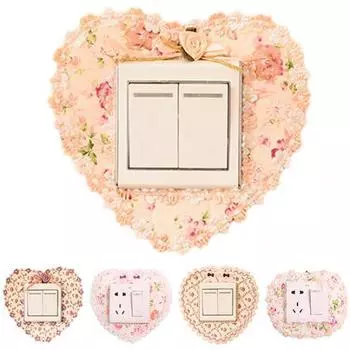 Бытовые цветочные ткани, кружевной переключатель любви, пылезащитный чехол, розетка, украшение на стену