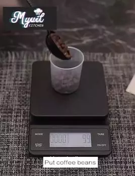 Бытовые капельные весы для кофе с таймером 0,1 г, высокоточные электронные весы, цифровые кухонные весы для еды, ЖК-дисплей, весы 3Kg красный