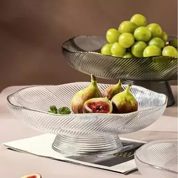 Бытовые креативные многофункциональные стеклянные тарелки для хранения, кухонные закуски, фрукты, еда, конфеты, орехи, лоток для хранения мелочей, домашний органайзер