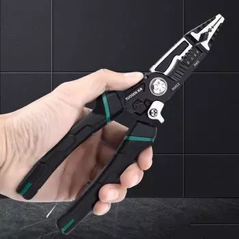 Бытовые кусачки для резки и зачистки проводов чёрный