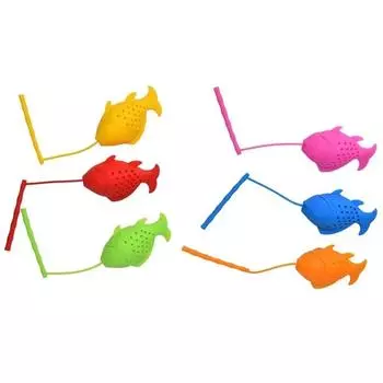 Бытовые мультяшные аксессуары Высококачественный ситечко для чая в форме рыбки Пищевой силикон Заварник-фильтр для рассыпного чая Диффузор color random