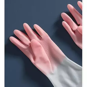 Бытовые резиновые кухонные перчатки, хозяйственные рукавицы, высококачественные нескользящие, прочные, 1 шт., многоразовые инструменты для мытья посуды, защитные перчатки, ПВХ, деликатные ювелирные изделия S