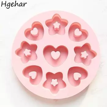 Бытовые силиконовые формы для выпечки тортов, термостойкие формы для шоколадного пудинга, кухонные принадлежности, формы для печенья, формы для кубиков льда розовый
