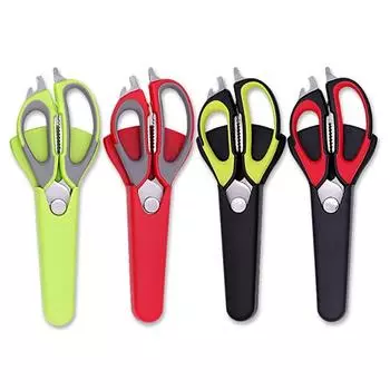 Бытовые толстые лезвия из нержавеющей стали для резки мяса для барбекю, съемные ножницы с ручкой из полипропилена + TPR, мультикухонные ножницы с щелкунчиком