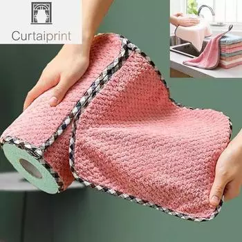 Бытовых супервпитывающих полотенец из микрофибры, салфеток для кухонной посуды, салфеток для мытья посуды с антипригарным покрытием, инструментов для чистки и протирания посуды 3Pcs белый