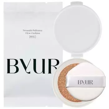 ByUR Serum Fit Full Cover Glow Cushion Foundation Transparent Glossy Skin Contains Beauty Serum Ingredients Moisture Moisturizing Dry Coverage Pores