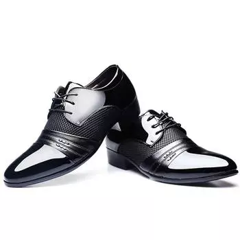 Бывшие мужские туфли из искусственной кожи, оксфорды на шнуровке, свадебные туфли для мужчин, модельные туфли для вечеринок, Zapatos Para Hombre De Vestir 48 чёрный
