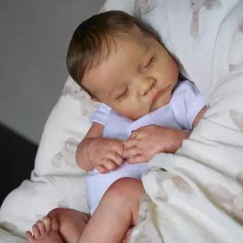 BZDOLL 19 дюймов 3D кожа с видимыми венами Мягкая силиконовая кукла Reborn Levi Sleeping для девочек, тканевое тело, детское платье same as picture