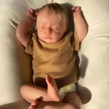 BZDOLL 45 см, 3D-краска, мягкая силиконовая кукла Reborn для мальчиков, игрушка для девочек, как настоящая, 19 дюймов, тканевое тело, спящий живой сосуд, вена 47cm 3D-paint Skin Doll