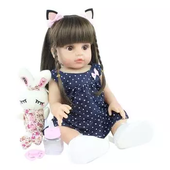 BZDOLL 48 см мягкий силикон для всего тела Baby Reborn 19 дюймов мягкий винил для новорожденных Bebe Girl Alive Dress Up Toys прекрасный подарок на день рождения 48cm, Full Body Silicone
