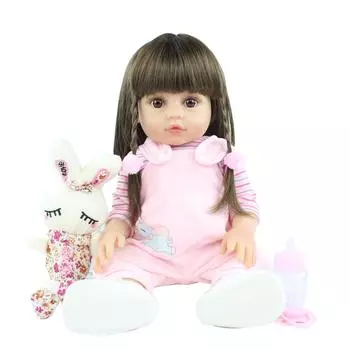 BZDOLL 48 см, полностью мягкая силиконовая кукла Reborn для девочек, 19 дюймов, виниловая Bonecas для новорожденных, подарок на день рождения, игровой домик, игрушки для сна 48cm, Full Body Silicone
