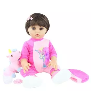 BZDOLL 48 см, полностью мягкая силиконовая кукла Reborn для девочек, кукла 19 дюймов, виниловая Bonecas для новорожденных, подарок на день рождения, детские игрушки для купания 48cm, Full Body Silicone
