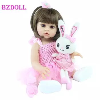 BZDOLL 48 см, полностью силиконовая кукла реборн, игрушка, реалистичная, мягкая, виниловая, тело принцессы, подарок на день рождения для девочек, Bonecas 48cm, Full Body Silicone