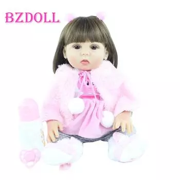 BZDOLL 48 см полностью силиконовая кукла реборн для девочек как настоящая 19 дюймов мягкий винил принцесса для детей подарок на день рождения Bonecas игрушка для купания 48cm, Full Body Silicone