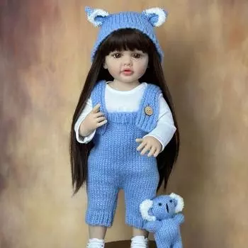 BZDOLL 55 см 22 дюймов кукла-подставка для девочек, реалистичная кукла-реборн, полное мягкое силиконовое тело, принцесса для малышей Bebe, подарок на день рождения same as picture