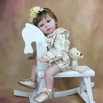 BZDOLL 60 см 3D кожа с видимыми венами Reborn для маленьких девочек, готовая кукла Тайра, тканевая игрушка для тела, мягкая силиконовая принцесса для малышей, живая Bebe 60cm 3D-paint Skin Doll