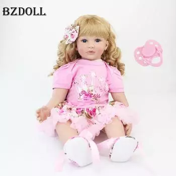 BZDOLL 60 см силиконовая кукла Bebe Reborn для малышей 24 дюйма мягкие виниловые конечности живая новорожденная девочка прекрасный подарок на день рождения игровой домик для девочек Bonecas 60cm