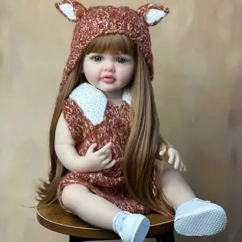 BZDOLL Реалистичная кукла Reborn Baby 55 см 22 дюйма для девочек, полностью мягкое силиконовое тело, принцесса для малышей Bebe, подарок на день рождения same as picture