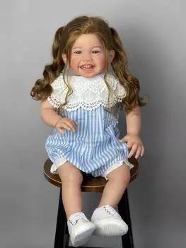 BZDOLL Реалистичная улыбающаяся кукла Reborn 60 см с кожей 3D-рисования, 24-дюймовая живая новорожденная принцесса для малышей Bebe, милая игрушка-одевалка, подарок на день рождения Finished Doll