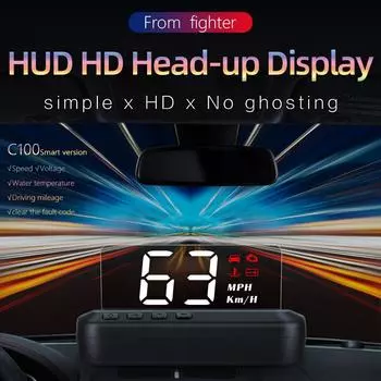 C100 OBD2 HUD Проекционный дисплей автомобиля Спидометр Расход топлива EOBD Проектор Вождение бортовой компьютер Автоаксессуары