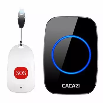 C10 Пейджер для пожилых людей Беспроводной домашний пульт дистанционного управления Дверной звонок для помощи на расстоянии Экстренный вызов для пациентов Водонепроницаемый приемник US PLUG белый